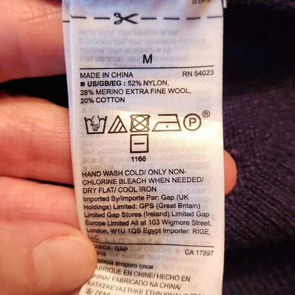 GAP Maternity Comfy Merino Wool Knit Sweater Dress, Medium, Navy Blue Rainbow - Picture 7 of 7